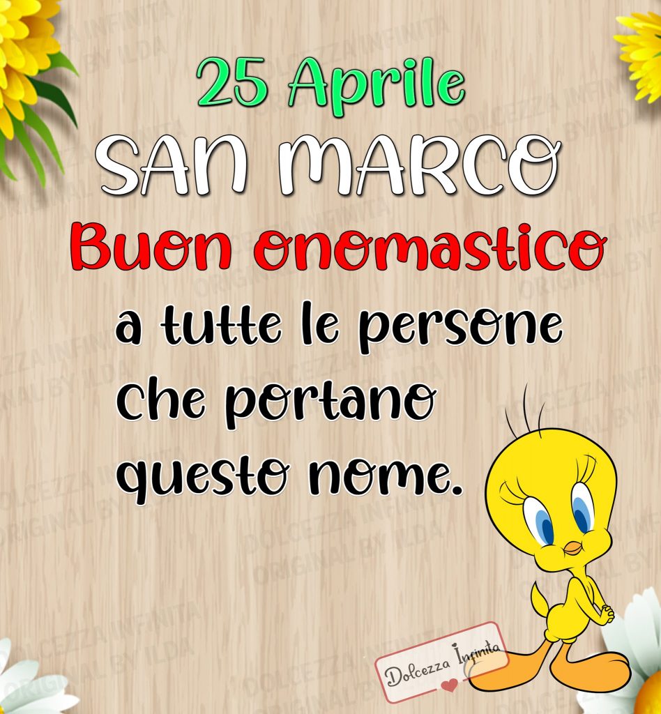 25 Aprile San Marco. Buon onomastico a tutte le persone che portano questo nome.